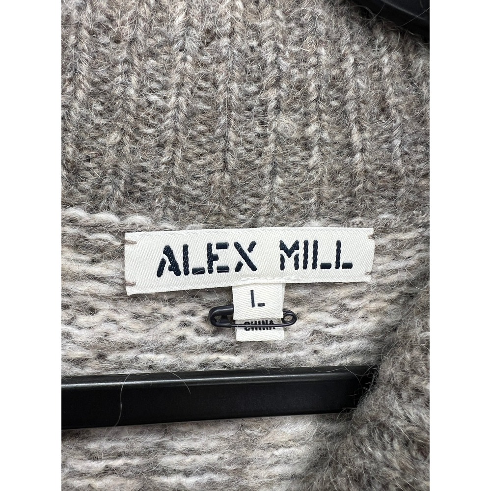 Alex Mill Sweater Mens Large Fair Isle Wool Blend Button Front Cardigan Brown - Picture 5 of 10
